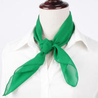Bufanda de gasa para el cuello, pañuelo cuadrado fino, accesorios de moda para ropa, color sólido - details 4