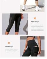 Pantalones cortos deportivos para mujer, pantalones cortos de cintura alta con bolsillos laterales para correr, yoga, gimnasio y secado rápido - details 8