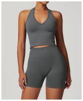 Sujetador deportivo con cuello colgante, ropa interior deportiva sin costuras, sujetador con espalda abierta, Top de Yoga para Fitness, soporte para mujer, Top corto de entrenamiento para gimnasio - details 15