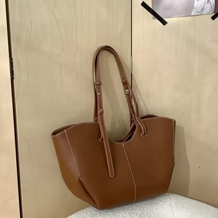 Bolso de Mano de Lujo de Cuero PU para Mujer Bolso Bandolera Portátil de Gran Capacidad para Compras y Trabajo - 1