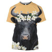 Camiseta de toro español para hombre, Tops con estampado 3D, sudadera de manga corta a la moda, jersey de cuello redondo de verano, ropa informal - details 5
