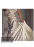 Brazo de gran tamaño que cubre la fiesta de baile de la novia, brindis de boda ligero, vestido de noche blanco, adulto - details 11