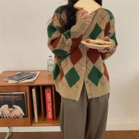 Cardigan de Punto Retro para Mujer 2024 Ajuste Suelto, Manga Larga, Gancho, Elegante - details 9
