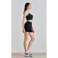 Pantalones cortos de Yoga 2 en 1 para mujer, vestido rápido de cintura alta superpuesto, ropa deportiva para Fitness, falda con cordón ajustable - details 8