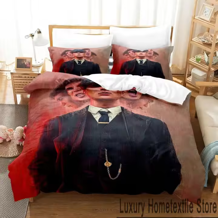 Juego de Ropa de Cama de Impresión 3D Peaky TV Funda de Edredón, Funda de Almohada, Tamaño Rey, Reina, Twin Para Hombres, Mujeres, Adultos - 1