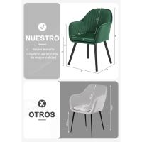 Silla de Comedor Estilo Vintage Juego de 1, Silla Cocina, Silla Nordica con Respaldo y Reposabrazos, Tela Pana, Estructura de Madera, Sillas para Tocador, Escritorio, Crema, EZS26cm-1 - details 98