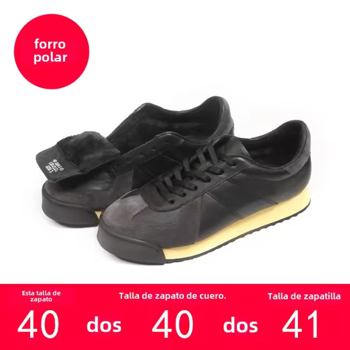 Zapatos deportivos nuevos de gama alta, zapatos de tablero de tendencia de aumento de piel de vaca para hombres - 1
