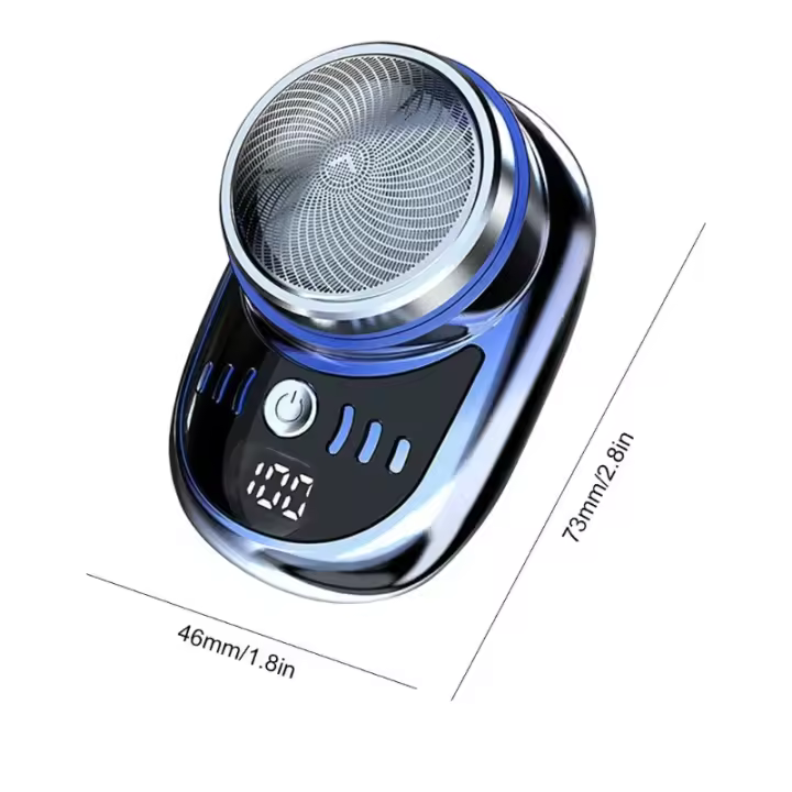 Afeitadora Eléctrica Mini Cortadora de Barba Facial Carga USB con Pantalla Digital - 1