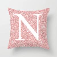 Cojín de sofá con letras brillantes de color rosa de 45x45 cm con almohada de respaldo central - details 12