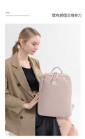 Mochila para computadora portátil para mujer, bolsa de viaje de negocios, mochilas para computadora portátil al aire libre, 14 pulgadas, grande, delgada, impermeable, mochila para computadora, color rosa, ligera - details 9