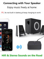 VAORLO-Adaptador de Audio Bluetooth 5,0, receptor inalámbrico estéreo envolvente de música, 3,5mm, AUX, RCA, para Kit de coche, TV, PC, altavoz para el hogar - details 8