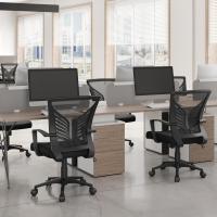 Silla de Oficina Inclinable Diseño de Mariposa Soporte Lumbar Máxima Carga 136kg Gris Claro - details 12