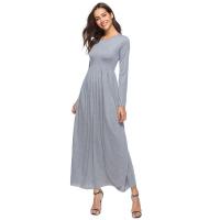 Vestido de primavera 2025 para mujer, estilo europeo y americano, talla grande, cintura alta, manga larga, color sólido, estilo swing. - details 7