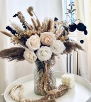 Arreglos de flores artificiales para decoración del hogar, hierba de Pampas seca Natural para centros de mesa, florero, 100 piezas - details 6