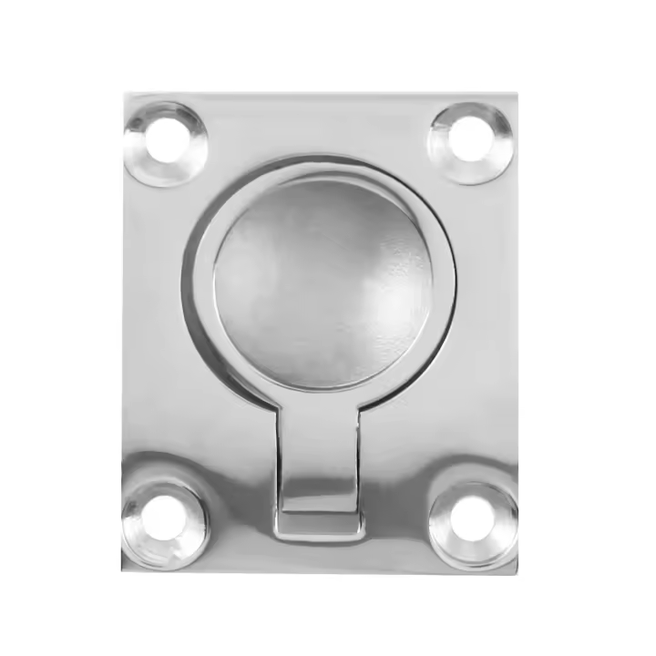 48 X 38 mm Casillero para barcos Pestillo para escotilla Gabinete Montaje empotrado Anillo Tirador Manija Hardware para surf marino 316 - 1
