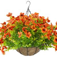 Conjunto de 6 Flores Artificiales de Eucalipto Violeta para Jardinería Exterior y Decoración de Arreglos Florales en Balcón - details 0