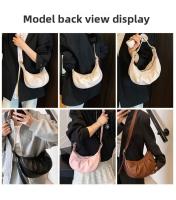 Bolso cruzado plisado de estilo coreano, bolso ligero de Color sólido de PU, bolso de mano de cuero suave, bolso de hombro para mujer - details 1