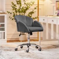 Silla de Trabajo Terciopelo Alcochoquera de Max Capacidad 136 KG con Ruedas Color Gris - details 2