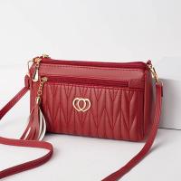 Bolso cruzado de cuero PU para mujer, bolsa de hombro con cremallera de gran capacidad, con hilo de bordar, a la moda, novedad - details 5