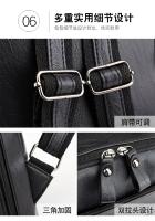 Mochilas de negocios impermeables para hombre, bolso para portátil de cuero PU, gran capacidad, carga USB, bolsa de viaje a la moda - details 9