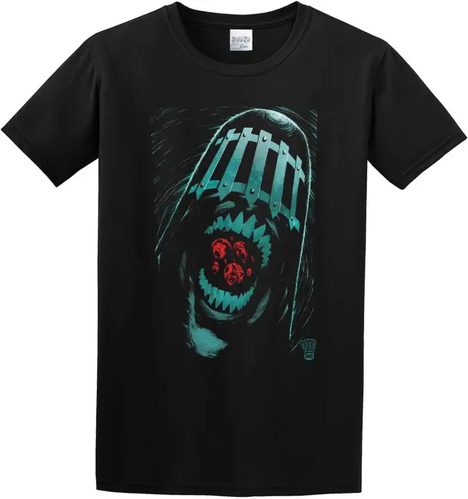 Camiseta negra Unisex, moda 2000Ad, Juez Death - 1