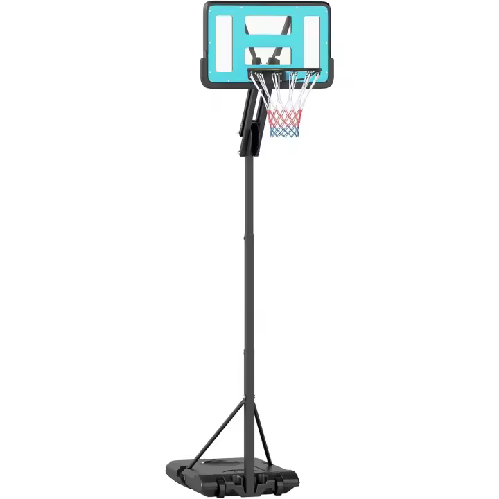 Canasta de Baloncesto para Exterior Altura Ajustable 180-270 cm Aro de Baloncesto Portátil con Ruedas Base Rellenable para Adolescentes y Adulto Negro - 1