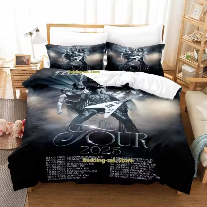 Juego de Ropa de Cama de Poliéster con Estampado 3D de Banda de Rock Ideal para Niños y Adultos - 1