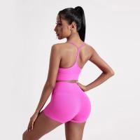 Ropa interior de yoga y gimnasio de color sólido para mujer, sujetador deportivo para fitness en forma de Y, top ajustado de alta resistencia, entrenamiento integral con almohadilla para el pecho - details 7
