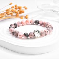 Nueva pulsera conmemorativa para mascotas, colgante de huella de aleación, pulsera elástica de cebra en polvo de piedra natural - details 4