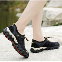 Botas de senderismo de malla para hombre, calzado deportivo de montañismo, transpirables, ligeros, antideslizantes, informales, para exteriores, verano - details 3