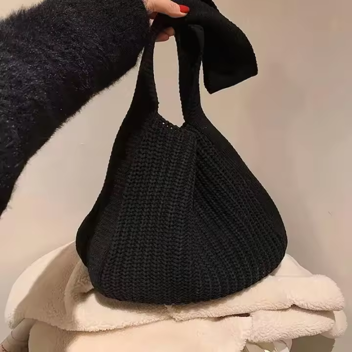 Bolsos de hombro Vintage para mujer, bolsos tejidos de gran capacidad, bolso escolar informal para mujer y niña, para compras de viernes - 1