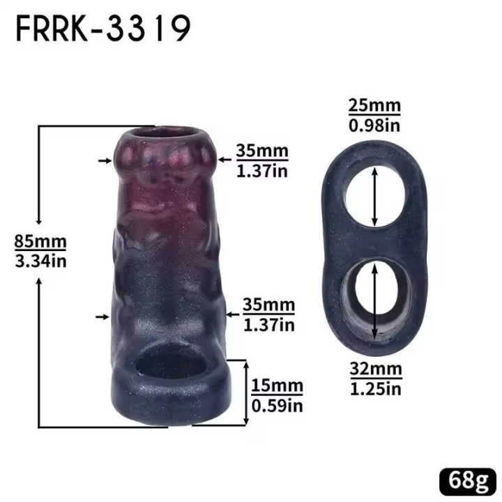 Leten NUUN Hollow Horse Sheath Skin Touch Soft Silicone Dildo Extension Sleeve Retraso de la eyaculación Agrandamiento para hombres - 1