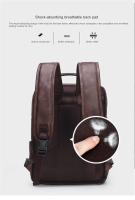 Mochila de cuero para hombre, bolso de negocios para ordenador portátil de 15,6 pulgadas, de gran capacidad, para viaje y colegio - details 4