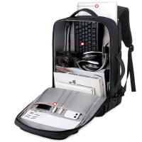 Mochila impermeable de gran capacidad con USB para hombre, bolsa de ordenador de negocios con rayas reflectantes, carcasa dura multifuncional - details 0