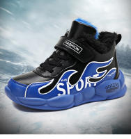 Zapatos deportivos de invierno para niños, zapatillas impermeables de cuero Pu para niños, zapatos antideslizantes para correr, botas cálidas de piel, zapatos de Trekking - details 4