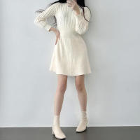 Vestidos básicos de invierno 2023, minivestidos bonitos de punto, túnica de manga larga, vestido suéter dulce - details 7