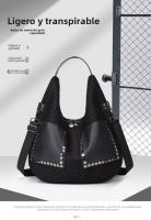 Bolso de hombro de gran capacidad de malla vintage estilo punk - details 0