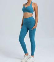 Leggings de dos piezas con espalda en V, gimnasio Tre, conjunto de entrenamiento para correr, ropa deportiva para mujer, traje de yoga - details 22