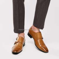 Zapatos de boda para hombre de cuero genuino marrón con logotipo Dropshipping y zapatos casuales de diseñador formal sólido de goma Oxford - details 4