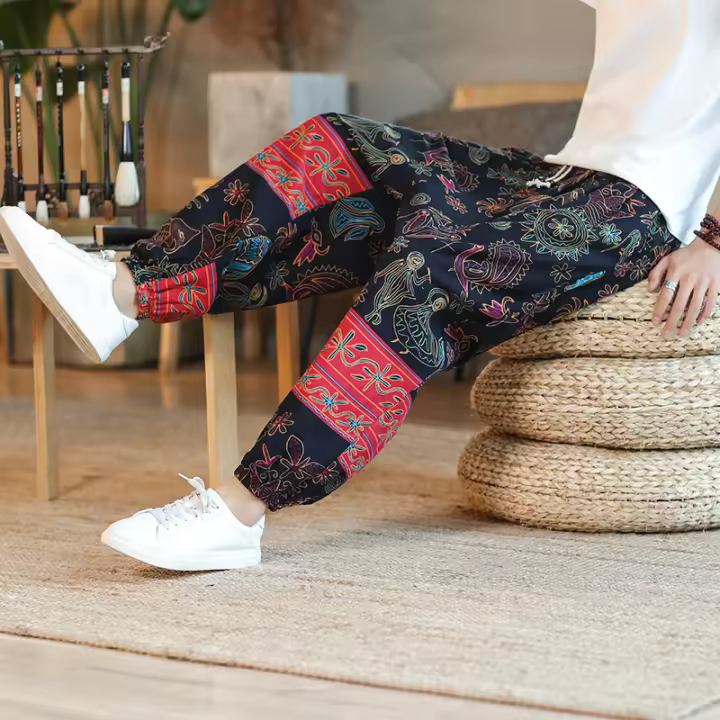Pantalones Haren de Moda para Hombres Primavera-Verano 2025 Estilo Chino Suelto y Delgado - 1