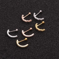 2 uds 2022 más nuevo de simple oído brazalete 18g de acero de diseño tornillo para barra de pesas a oído brazalete cz daith helicoidal trago joyería piercing - details 3
