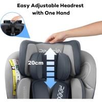 Silla de Coche Giratoria 360 con ISOFIX, 40-150cm (0~36kg), Aprox. 0-12 años (Gris) - details 3