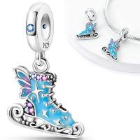 Abalorio azul para zapatos de skate, dijes de plata, pulsera para hacer joyas - details 4