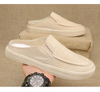 Sandalias para hombre al aire libre Media zapatilla Zapatos casuales de verano Lona Zapato para caminar ligero de fondo suave - details 11