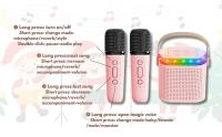 Máquina de Karaoke inalámbrica portátil con micrófono Dual, Altavoz Bluetooth PA, sistema KTV DSP, sonido estéreo HIFI, luces LED de colores RGB - details 2