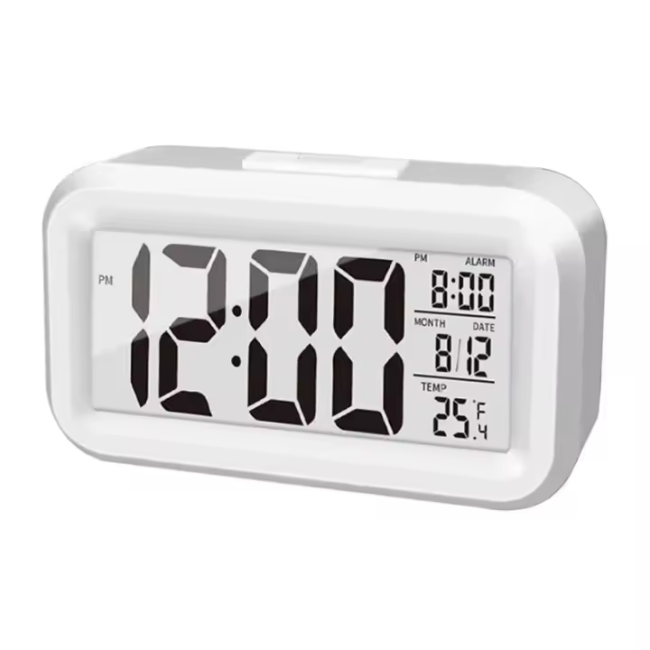 Reloj despertador Digital LED con retroiluminación, calendario de datos y hora, reloj de mesa con retroiluminación electrónica - 1