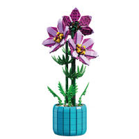 Ramo de flores de Cymbidium Faberi Bonsai, planta en maceta, decoración del hogar, bloques de construcción, juguetes para niños - details 13