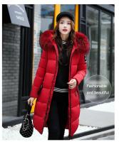 Abrigo de plumón para mujer, chaqueta de invierno con cuello de piel grande, chaqueta gruesa ajustada, Chaqueta de algodón con capucha a la moda, chaqueta larga de invierno para mujer - details 30