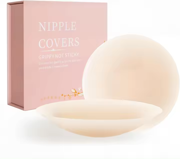 Not Sticky Pasties Nipple Grippy Cubiertas sin costuras, inserciones invisibles de silicona reutilizables con caja de viaje - 1