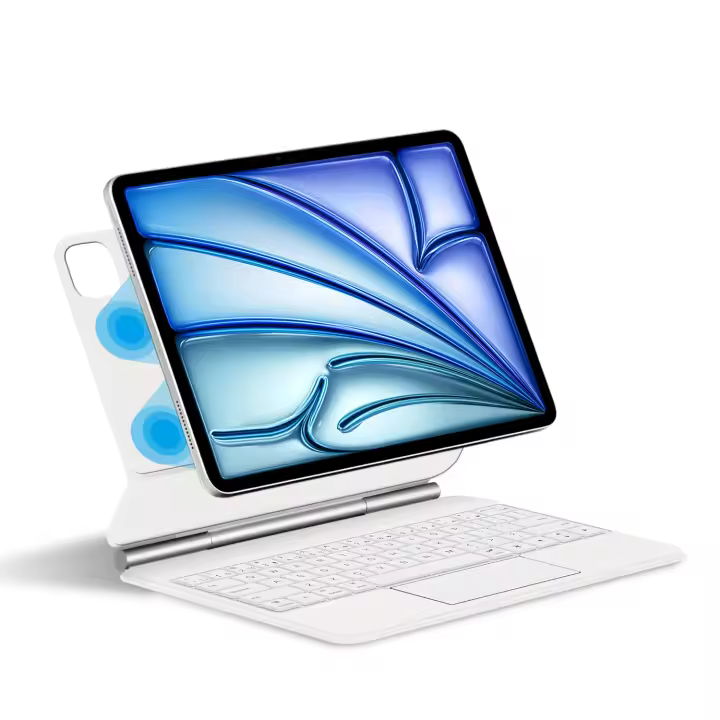 AJIUYU-Teclado mágico para iPad Air 11 M2 2024, Teclado magnético Air 6/5/4 Pro11 2018-2022, funda tipo Folio con retroiluminación inteligente - 1